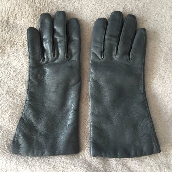 LOUIS FISCHL grey leather gloves - Picture 1 of 8